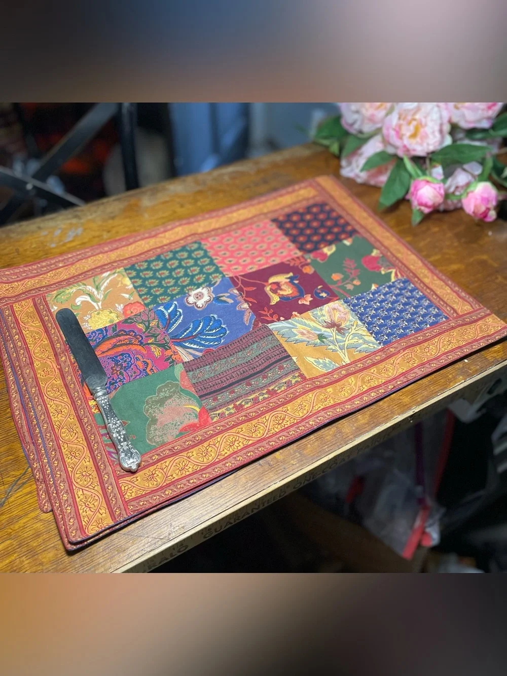 Vintage Pier 1 Indian Patchwork placemats set of 4